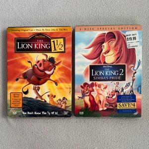 Walt Disney The Lion King 1 1/2 & The Lion King 2 Simba's Pride DVD Set